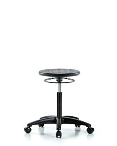 Neta ECOM Polyurethane Ray Sit-Stand Stool - Medium Bench Height with Stationary Glides in Black Polyurethane