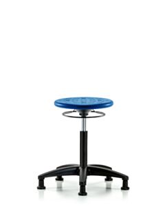 Neta ECOM Polyurethane Serpent Stool Chrome - Desk Height With Chrome Casters In Black Polyurethane