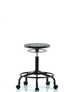 Neta ECOM Polyurethane Serpent Stool Chrome - Desk Height With Chrome Casters In Blue Polyurethane