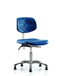 Neta ECOM Polyurethane Serpent Stool - Desk Height With Casters In Black Polyurethane
