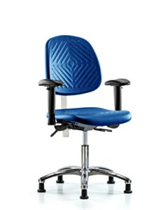 Neta ECOM Polyurethane Serpent Sit-Stand Stool - Desk Height With Casters In Gray Polyurethane