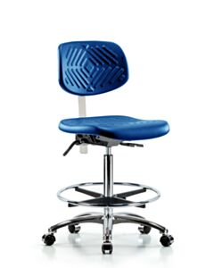 Neta ECOM Polyurethane Serpent Sit-Stand Stool - Desk Height With Stationary Glides In Black Polyurethane