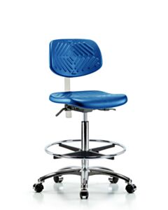 Neta ECOM Polyurethane Serpent Sit-Stand Chrome With Chrome Foot Ring In Blue Polyurethane
