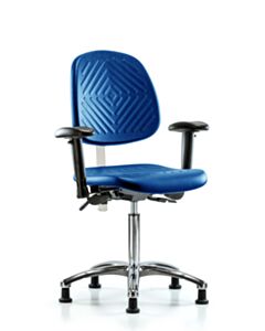 Neta ECOM Polyurethane Serpent Stool - Medium Bench Height With Stationary Glides In Gray Polyurethane