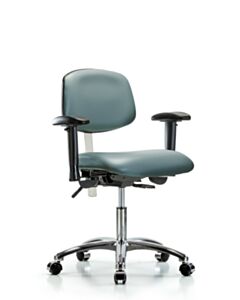 Neta ECOM Polyurethane Serpent Sit-Stand Stool - Medium Bench Height With Black Foot Ring & Stationary Glides In Black Polyurethane