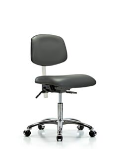 Neta ECOM Polyurethane Serpent Sit-Stand Stool - Medium Bench Height With Stationary Glides In Blue Polyurethane