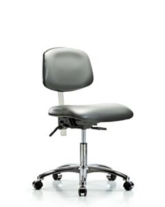 Neta ECOM Polyurethane Serpent Sit-Stand Stool - Medium Bench Height With Stationary Glides In Gray Polyurethane