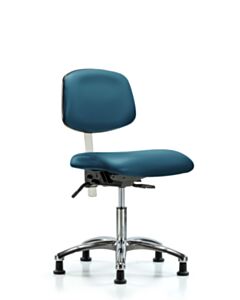 Neta ECOM Polypropylene Shell Chair Chrome - Desk Height with Casters in Black