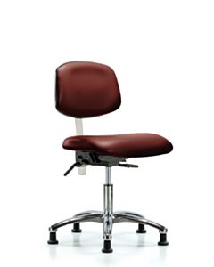 Neta ECOM Polypropylene Shell Chair Chrome - Desk Height with Casters in Gray