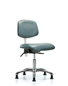 Neta ECOM Polypropylene Shell Chair Chrome - Desk Height with Stationary Glides in Black