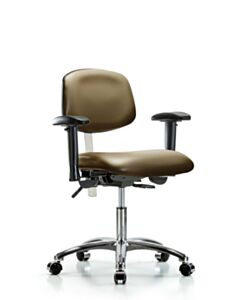 Neta ECOM Polypropylene Shell Chair - Desk Height with Casters in Blue