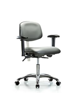 Neta ECOM Polypropylene Shell Chair - Desk Height with Stationary Glides in Gray