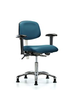 Neta ECOM Polypropylene Shell Chair - Desk Height with Round Tube Base & Casters in Black