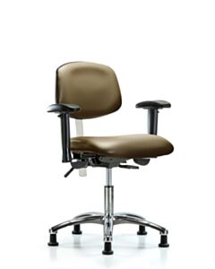 Neta ECOM Polypropylene Shell Chair - Desk Height with Round Tube Base & Casters in Blue