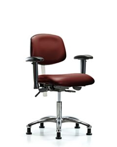 Neta ECOM Polypropylene Shell Chair - Desk Height with Round Tube Base & Casters in Gray