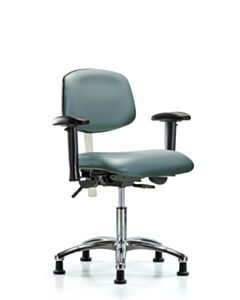 Neta ECOM Polypropylene Shell Chair - Desk Height with Round Tube Base & Stationary Glides in Black