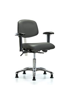 Neta ECOM Polypropylene Shell Chair - Desk Height with Round Tube Base & Stationary Glides in Blue