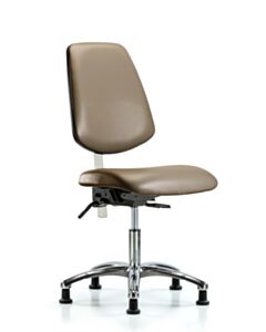 Neta ECOM Polypropylene Shell Chair Chrome - Medium Bench Height with Casters in Blue