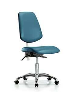 Neta ECOM Polypropylene Shell Chair - Medium Bench Height with Casters in Black