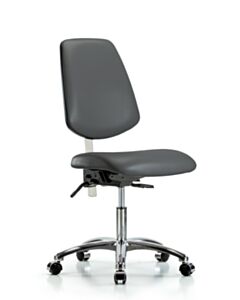 Neta ECOM Polypropylene Shell Chair - Medium Bench Height with Stationary Glides in Blue