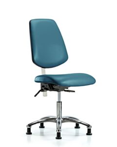 Neta ECOM Polypropylene Shell Chair - Medium Bench Height with Round Tube Base & Casters in Black