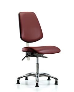 Neta ECOM Polypropylene Shell Chair - Medium Bench Height with Round Tube Base & Casters in Gray