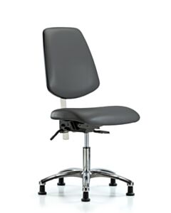 Neta ECOM Polypropylene Shell Chair - Medium Bench Height with Round Tube Base & Stationary Glides in Blue