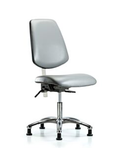 Neta ECOM Polypropylene Shell Chair - Medium Bench Height with Round Tube Base & Stationary Glides in Gray