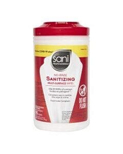 Professional Disposables Sanitizing Wipes, 7.75" X 9", 95/Can
