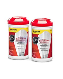 Professional Disposables Sanitizing Wipes, 7.75" X 5", 175/Can