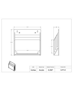 Poltex Inc 3 Slot Landscape Doc Holder (Wall Mount)