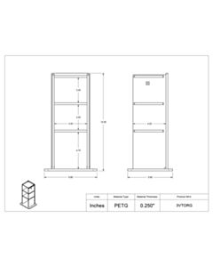 Poltex Inc Lab Bench Vert Organizer PETG-3 Pocket (Bump)