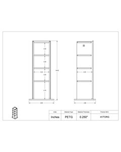 Poltex Inc Lab Bench Vert Organizer PETG-4 Pocket (Bump)
