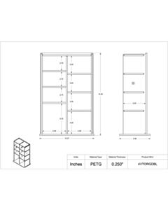 Poltex Inc Lab Bench Vert Organizer PETG-4 Pckt, Dbl wide (Bump)