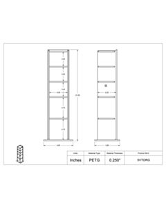 Poltex Inc Lab Bench Vert Organizer PETG-5 Pocket (Bump)