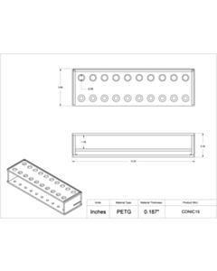 Poltex Inc Conical Tube Rack-20 slot, 15 mL (Bump)