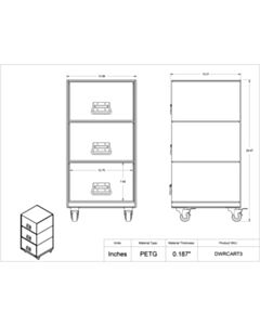Poltex Inc 3 Drawer Rolling Cart (Caster Kit)