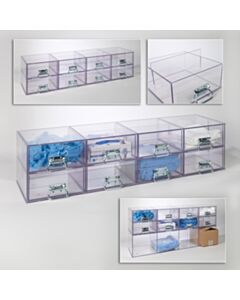 Poltex Inc Gown Room System Drawer Unit-5in Tall, 4x2 Drawers