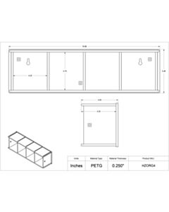 Poltex Inc Horizontal Tip Organizer-4 Pocket (VHB Tape)