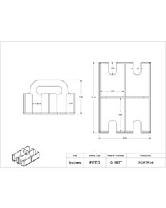 Poltex Inc PCR Tube Tray Caddy-4 Pos (Bump)