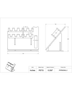 Poltex Inc PIPETTE RACK-5 Position Pipette, 1 Position Multichannel (Bump)