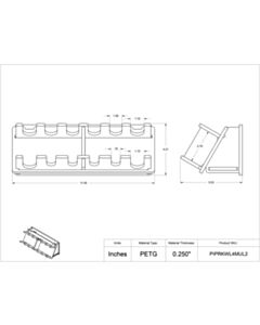 Poltex Inc Wall Pipette Rack-4 Pip, 2 Multichannel (VHB Tape)
