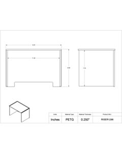 Poltex Inc Benchtop Simple Riser Shelf-12x8x8in