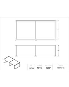 Poltex Inc Benchtop Simple Riser Shelf-22x10x6in (Bump)