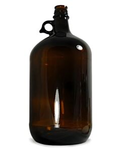 Qorpak 135oz (4,000mL) Amber Jug W/ Pour Out 38-439 Neck Finish, Jug Only