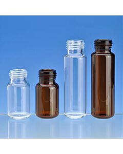 Qorpak 20mL Amber Borsilicate Glass Headspace Vial W/ 18-425 Screw Thread Neck and Radius Bottom