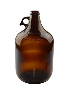 Qorpak 128oz (3,840mL) Amber jug W/ 38-400 neck finish, jug only