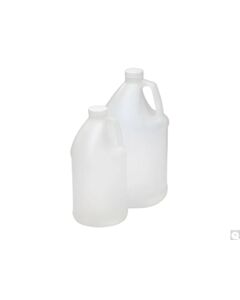 Qorpak 128oz (3840mL) Natural HDPE Handled Round Jug W/ 38-400 Black Phenolic Solid PE Lined Cap