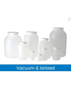 Qorpak 8.5oz (250mL) Nat.HDPE WM Rnd W/53-400 White PP Sturdeeseal PE Foam Lined CapVacuum&Ionized