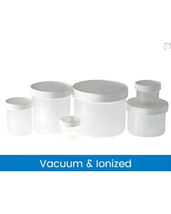 Qorpak 4oz (120mL) Natural PP Jar w/ 58-400 White PP Unlined Cap Attached Vacuum & Ionized